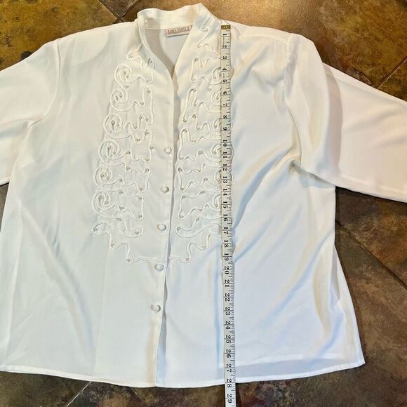 Karen Scott II Button Down Long Sleeve Blouse 22W - Picture 6 of 9